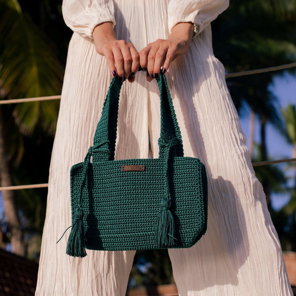 Bolsa con asa de mano tejida a mano – Pakalita