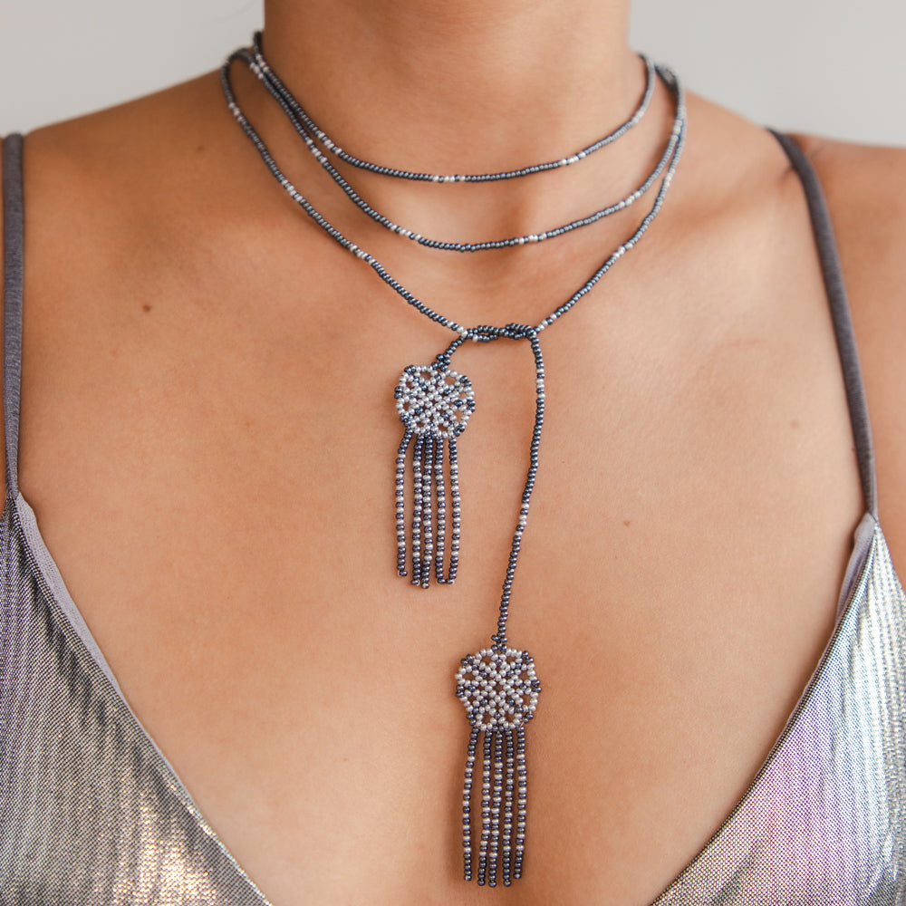 Collar corbatera huichol