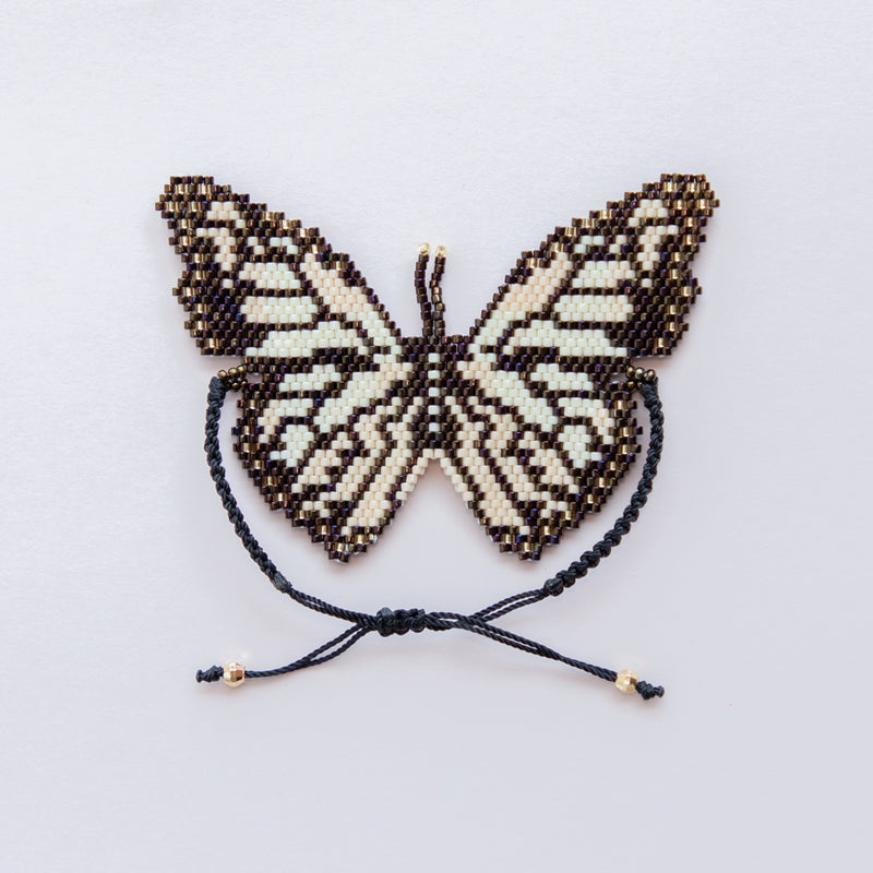 Pulsera de chaquira Mariposa monarca