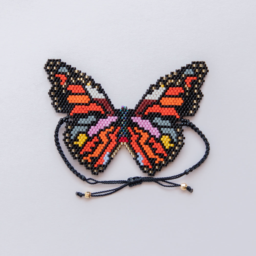 Pulsera de chaquira Mariposa monarca