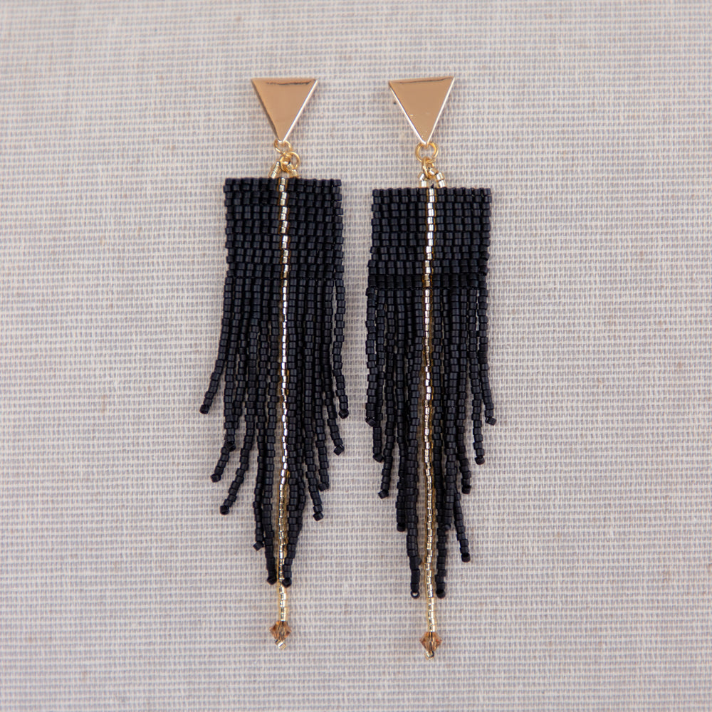 Aretes Chaquira Extra Grandes Negros