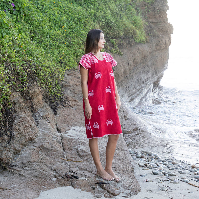 Huipil Corto tres cuartos cangrejos