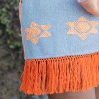 Huipil mexicano tres cuartos con barbas